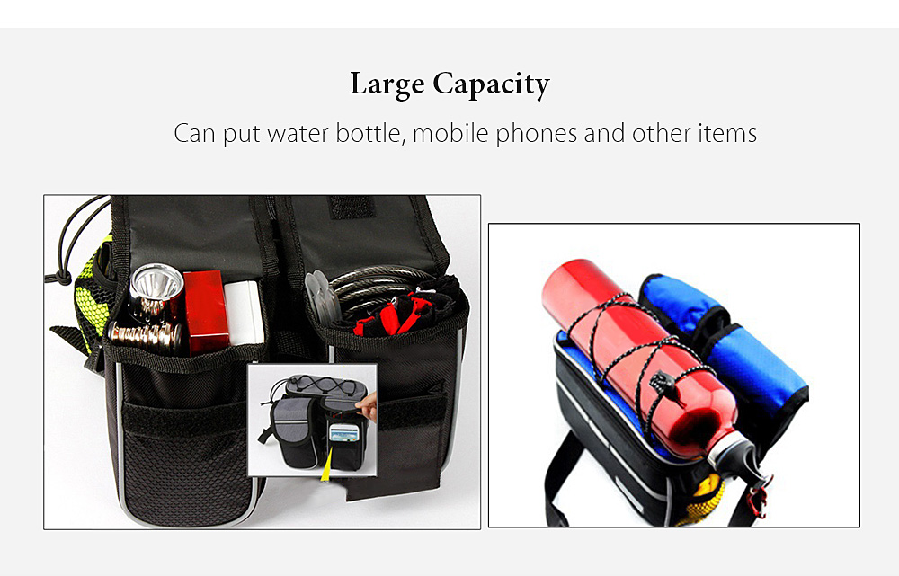 HOTSPEED Outdoor Bicycle Frame Tube Handlebar Bike Bag with Rain Cover Shoulder Strap HOTSPEED Outdoor Bicycle Frame Tube Handlebar Bike Bag with Rain Cover Shoulder Strap