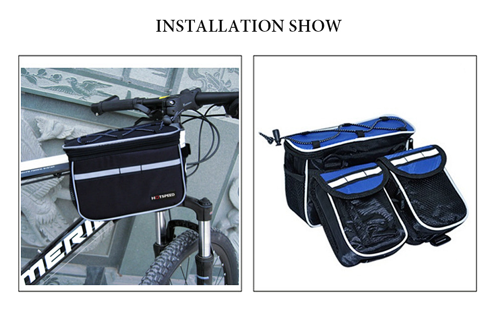 HOTSPEED Outdoor Bicycle Frame Tube Handlebar Bike Bag with Rain Cover Shoulder Strap HOTSPEED Outdoor Bicycle Frame Tube Handlebar Bike Bag with Rain Cover Shoulder Strap