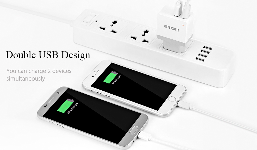 GBTIGER Universal 2 USB 5V 2.4A Multifunctional Quick Travel Adapter with LED Light GBTIGER Universal 2 USB 5V 2.4A Multifunctional Quick Travel Adapter with LED Light