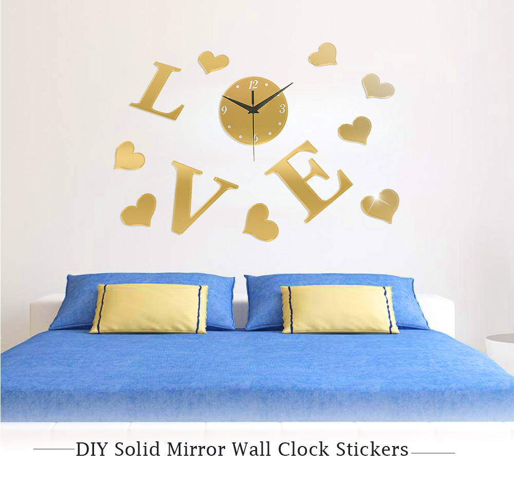 Creative 3D Mirror Effect Stickers DIY Wall Clock Living Room Decoration