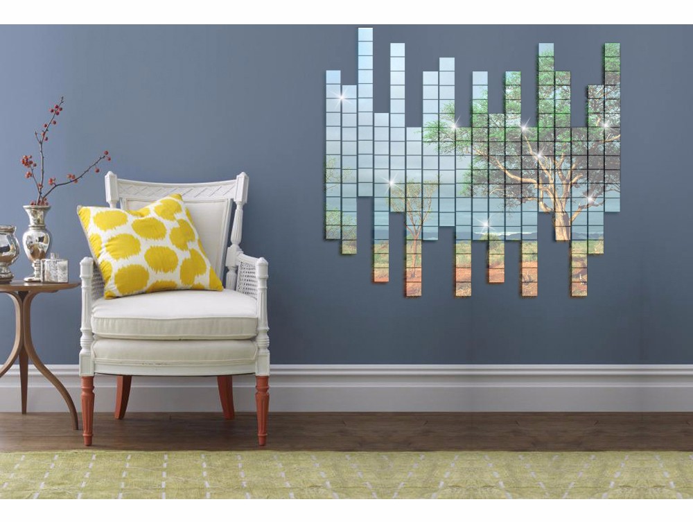 100pcs 2cm x 2cm Shiny Crystal Mosaic Wall Stickers Home Decoration