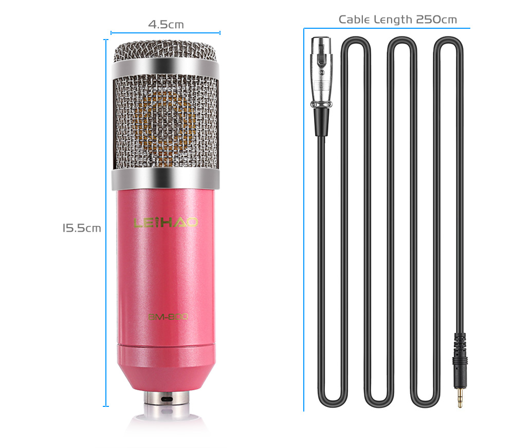 LEIHAO Professional Condenser Microphone Studio Broadcasting Recording