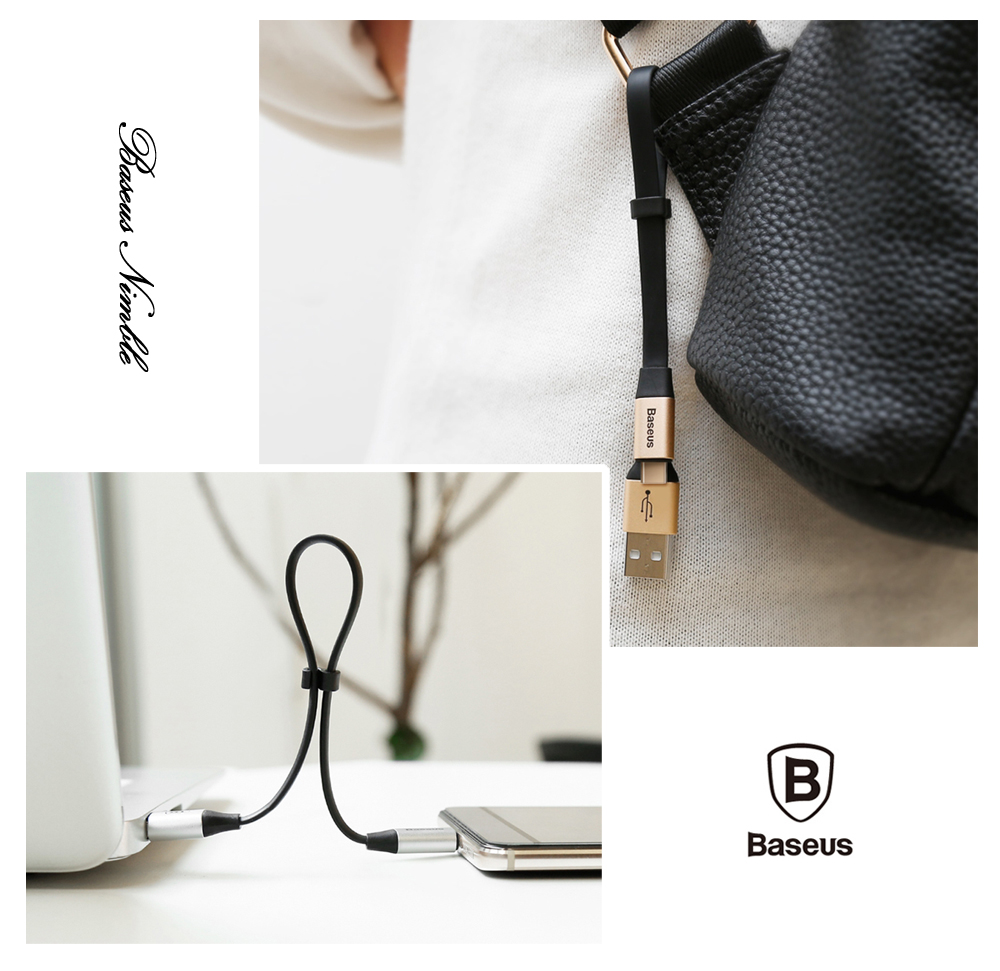 Baseus Nimble Type-C Transfer Data Synchronization Charging Cord 23cm Baseus Nimble Type-C Transfer Data Synchronization Charging Cord 23cm