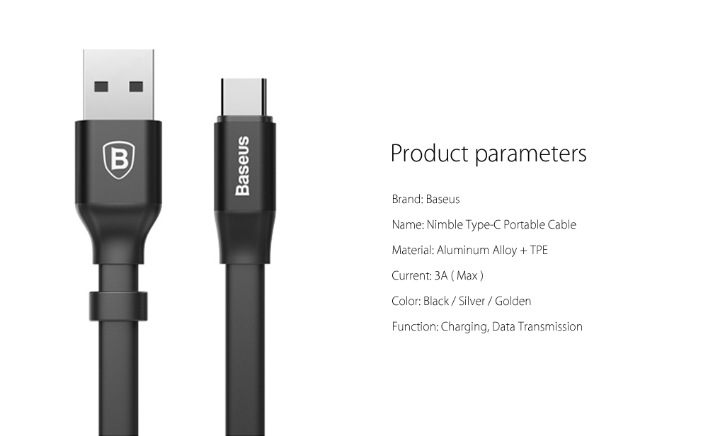 Baseus Nimble Type-C Transfer Data Synchronization Charging Cord 23cm Baseus Nimble Type-C Transfer Data Synchronization Charging Cord 23cm