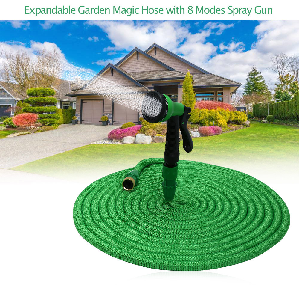 TALL TOP Expandable Garden Magic Hose Water Pipe with 8 Modes Spray Gun