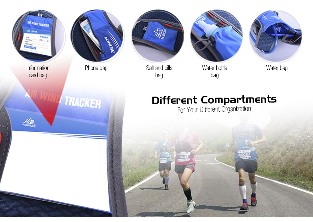 AONIJIE Outdoor 5L Running Backpack Hiking Cycling Lightweight Sport Bag for 1.5L Waterbag AONIJIE Outdoor 5L Running Backpack Hiking Cycling Lightweight Sport Bag for 1.5L Waterbag
