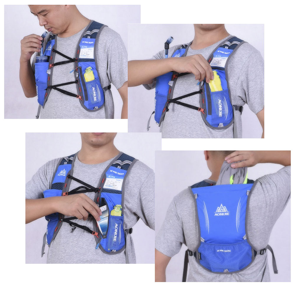 AONIJIE Outdoor 5L Running Backpack Hiking Cycling Lightweight Sport Bag for 1.5L Waterbag AONIJIE Outdoor 5L Running Backpack Hiking Cycling Lightweight Sport Bag for 1.5L Waterbag