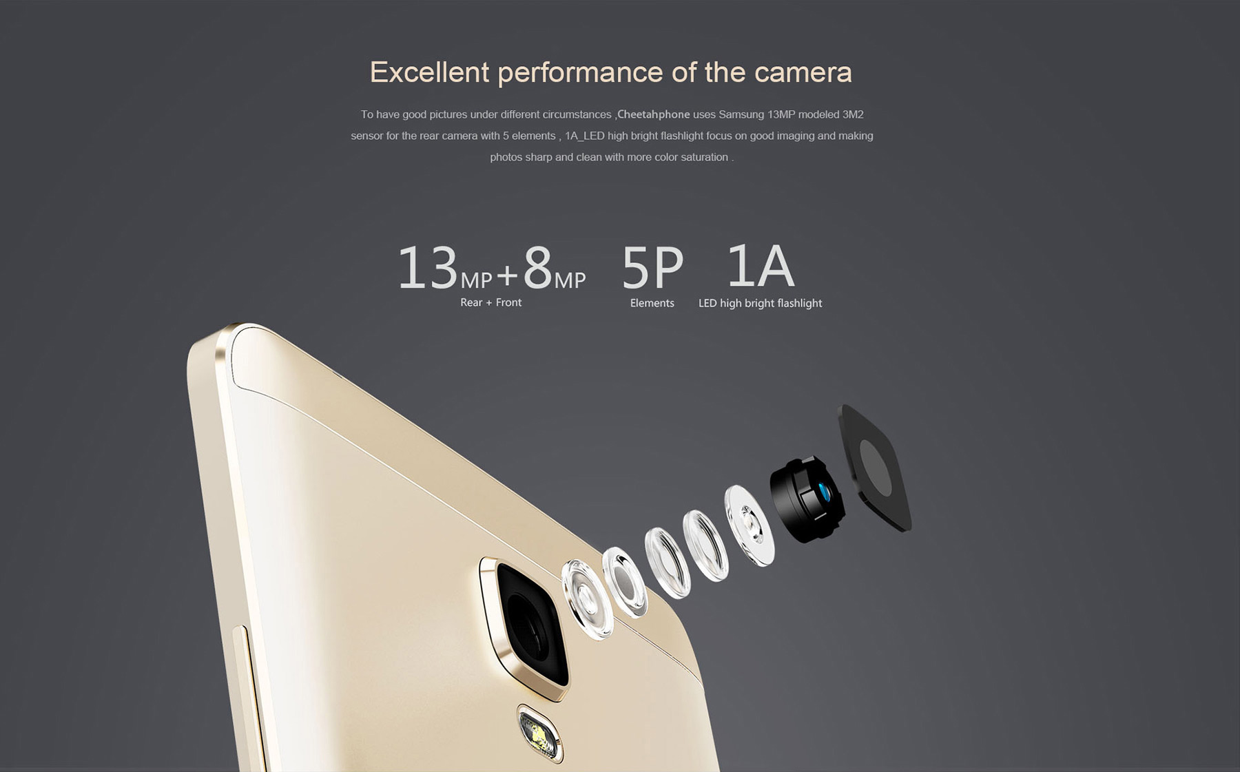 CUBOT Cheetahphone Android 6.0 4G Phablet 5.5 inch 2.5D Arc Screen MTK6753 64bit Octa Core 1.5GHz 3GB RAM 32GB ROM Touch ID 13.0MP Rear Camera 5G WiFi HotKnot