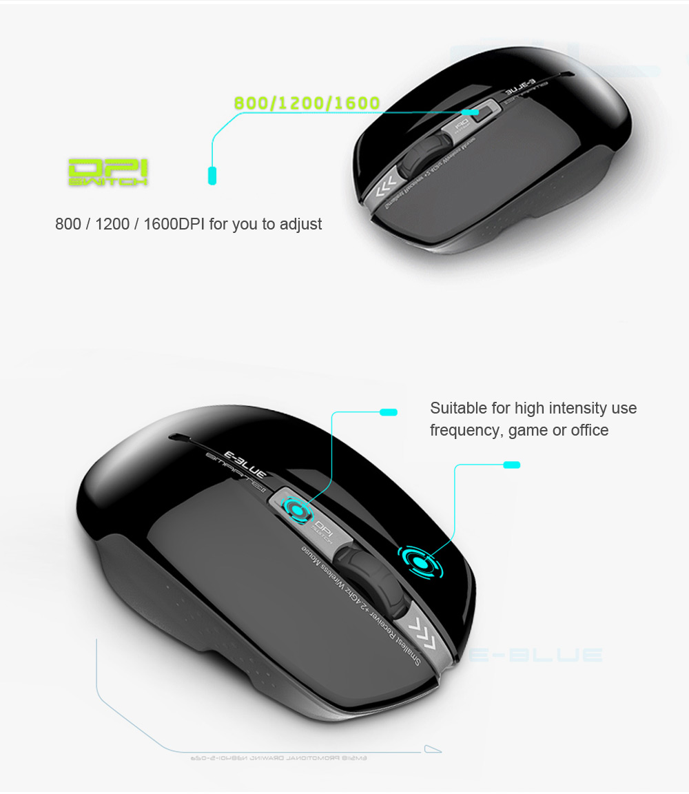 E - 3LUE M118 2.4G Wireless Mouse with Optical Sensor E - 3LUE M118 2.4G Wireless Mouse with Optical Sensor