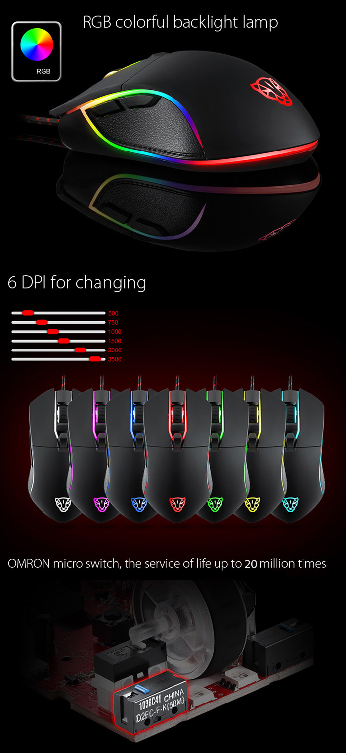 Motospeed V30 Professional USB Wired Gaming Mouse with LED Backlit Display Motospeed V30 Professional USB Wired Gaming Mouse with LED Backlit Display