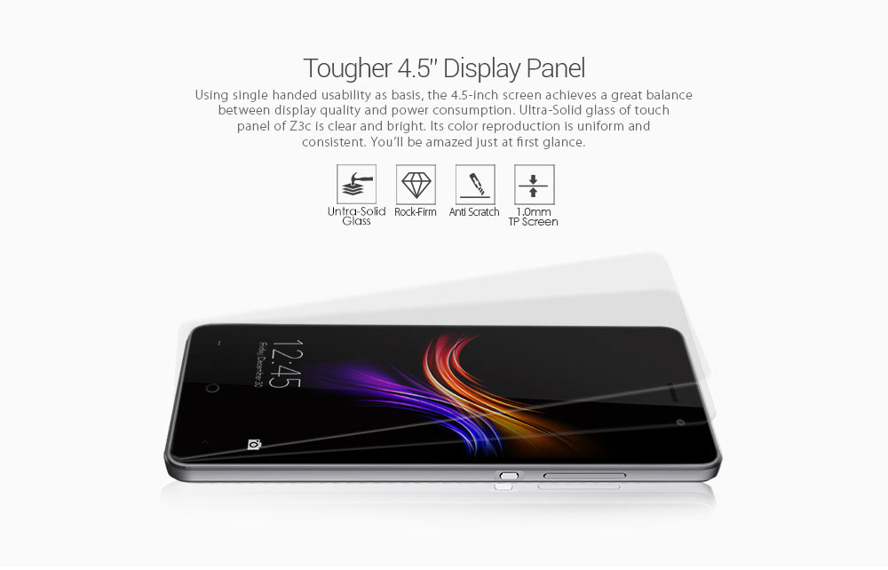 Leagoo Z3C 3G Smartphone 4.5 inch Android 6.0 SC7731C Quad Core 1.3GHz 512MB RAM 8GB ROM Power Saving Mode Smart Wake Dual Flash Light
