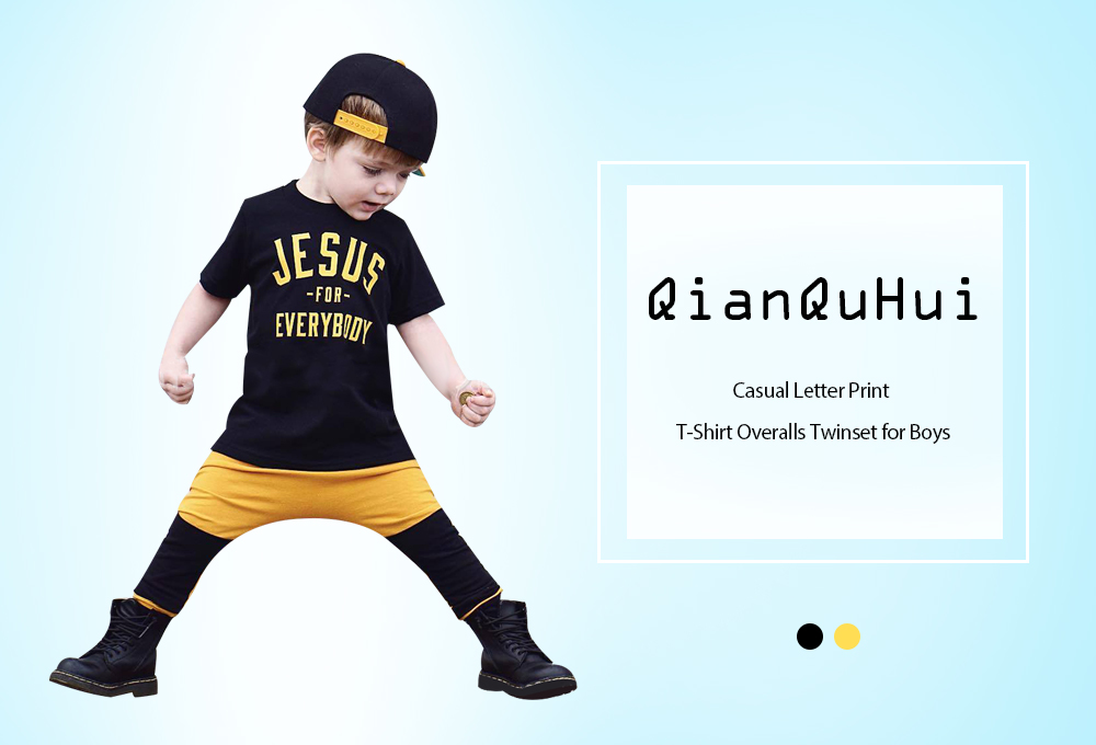 QianQuHui 2pcs Boys Clothes Round Neck T-shirt Long Pants