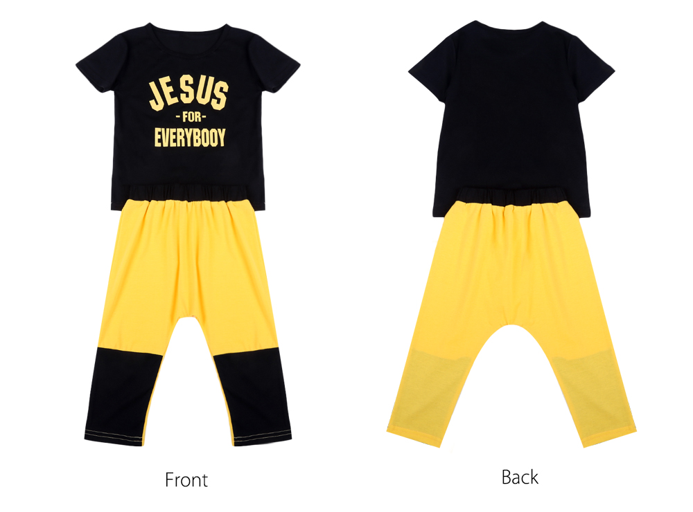 QianQuHui 2pcs Boys Clothes Round Neck T-shirt Long Pants