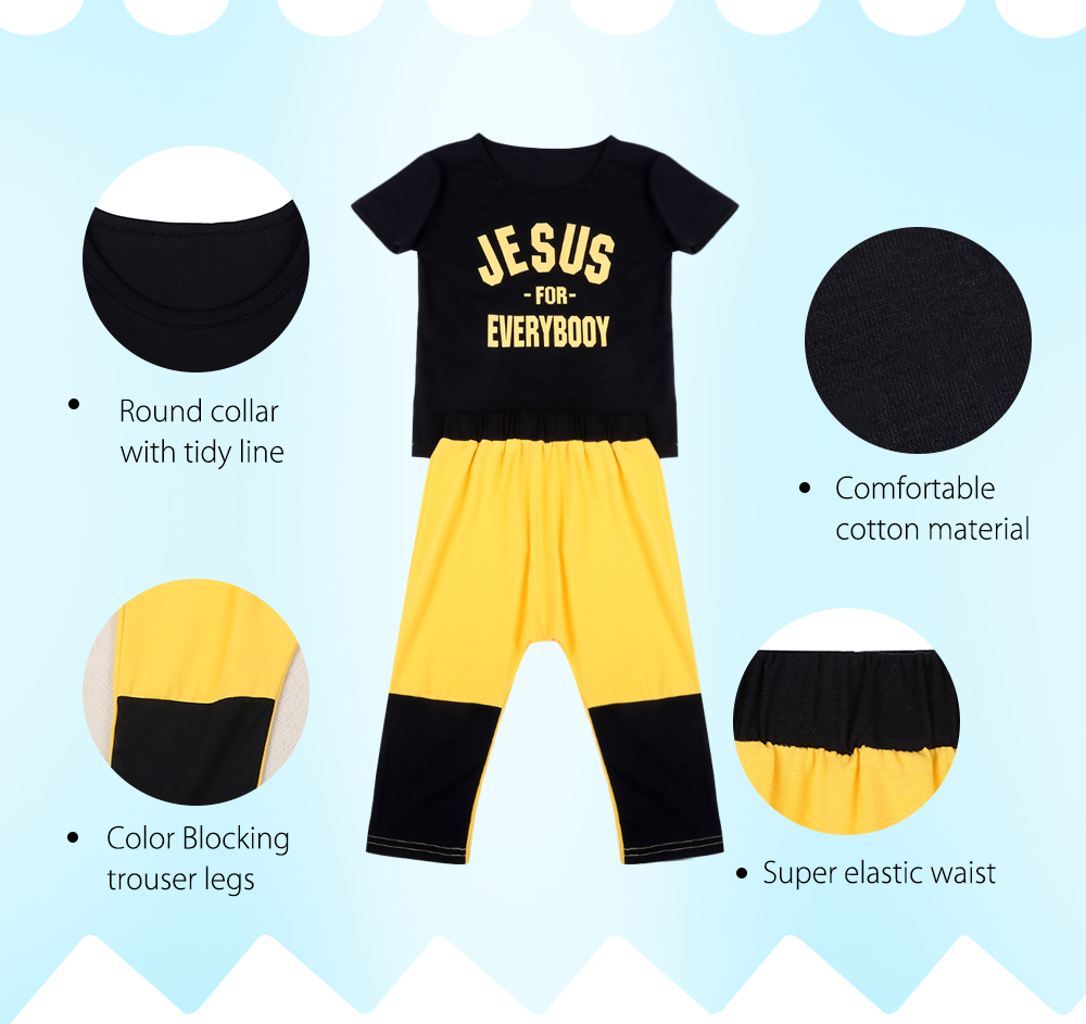 QianQuHui 2pcs Boys Clothes Round Neck T-shirt Long Pants