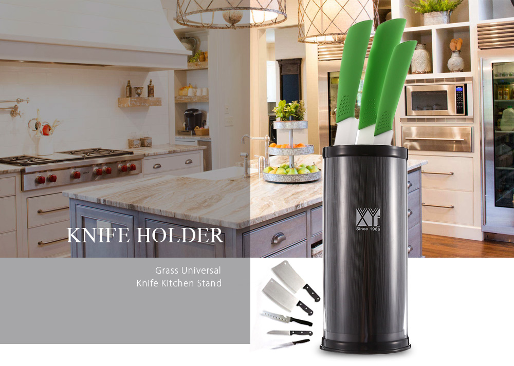 xyj Grass Universal Knife Holder Kitchen Stand with Black Insert xyj Grass Universal Knife Holder Kitchen Stand with Black Insert