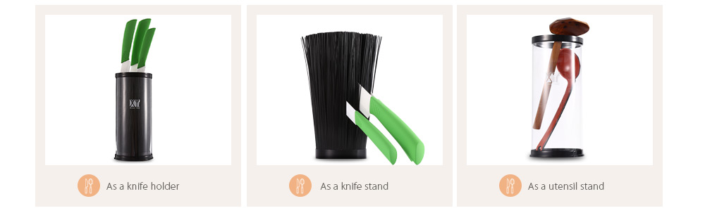 xyj Grass Universal Knife Holder Kitchen Stand with Black Insert xyj Grass Universal Knife Holder Kitchen Stand with Black Insert