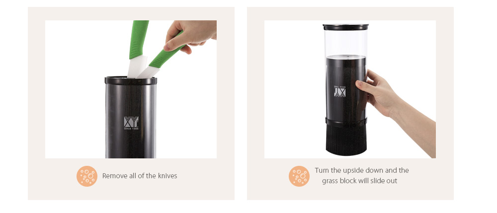 xyj Grass Universal Knife Holder Kitchen Stand with Black Insert xyj Grass Universal Knife Holder Kitchen Stand with Black Insert