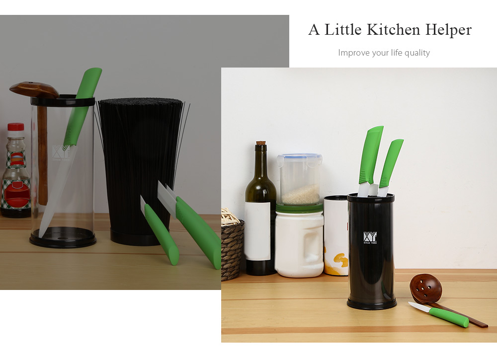 xyj Grass Universal Knife Holder Kitchen Stand with Black Insert xyj Grass Universal Knife Holder Kitchen Stand with Black Insert