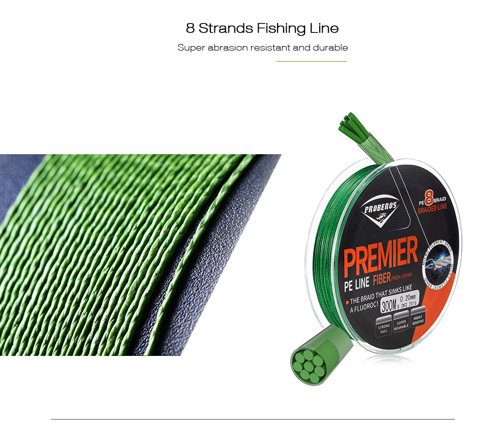Proberos Super Strong 300M 8 Strand Weaves PE Braided Fishing Line Proberos Super Strong 300M 8 Strand Weaves PE Braided Fishing Line