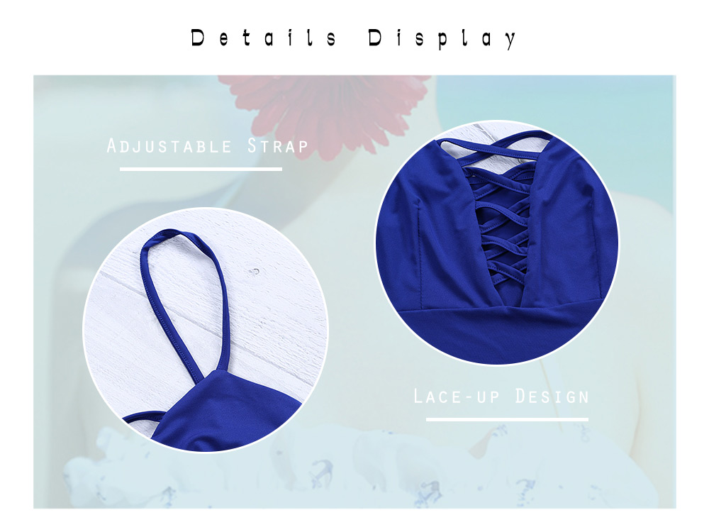 Sexy Spaghetti Strap Hollow Out Lace-up Backless Swimsuit for Women