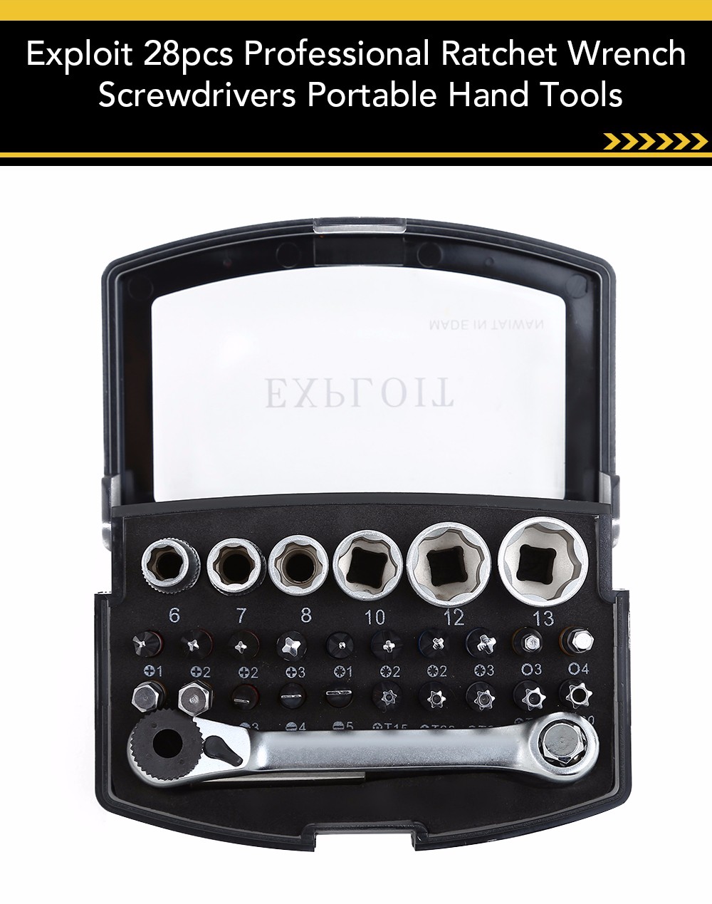 Exploit 28pcs Professional Ratchet Wrench Screwdrivers Portable Hand Tools