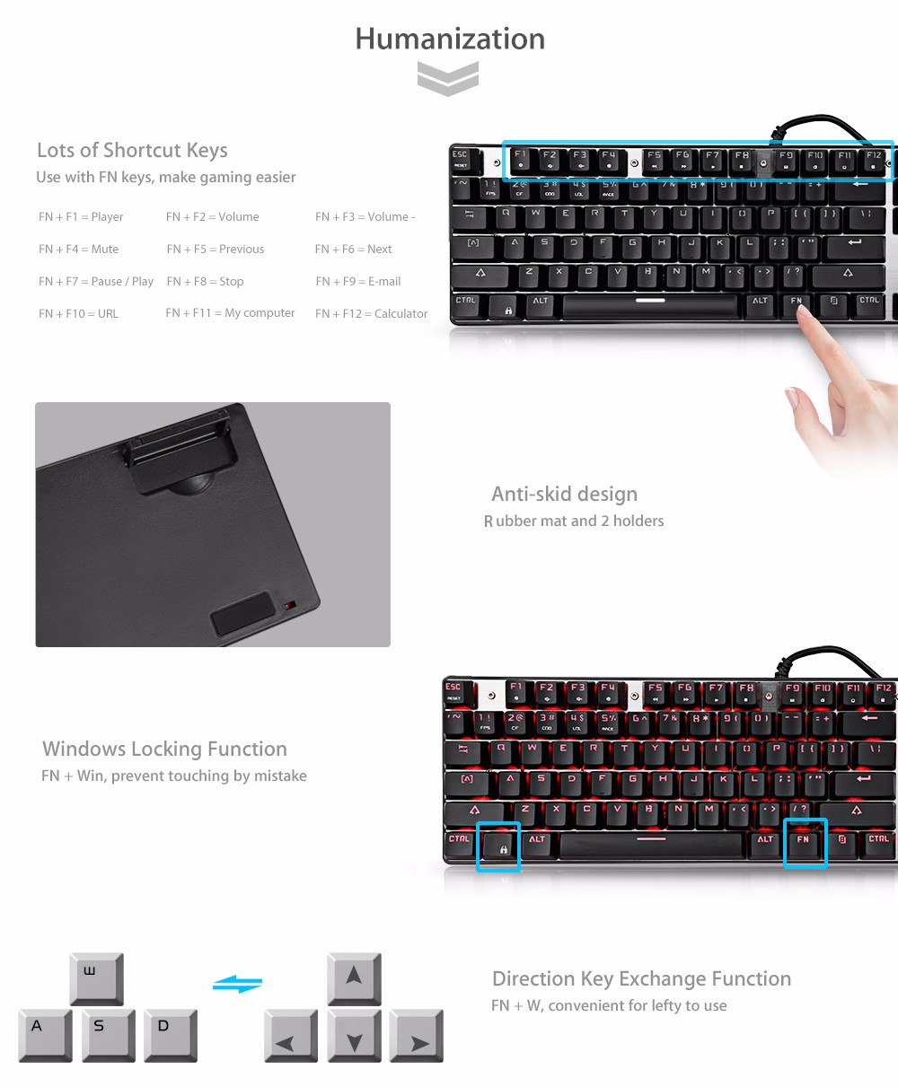 Motospeed Inflictor CK104 Gaming Mechanical Keyboard Ergonomic Virtual Keyboards with Backlight Motospeed Inflictor CK104 Gaming Mechanical Keyboard Ergonomic Virtual Keyboards with Backlight