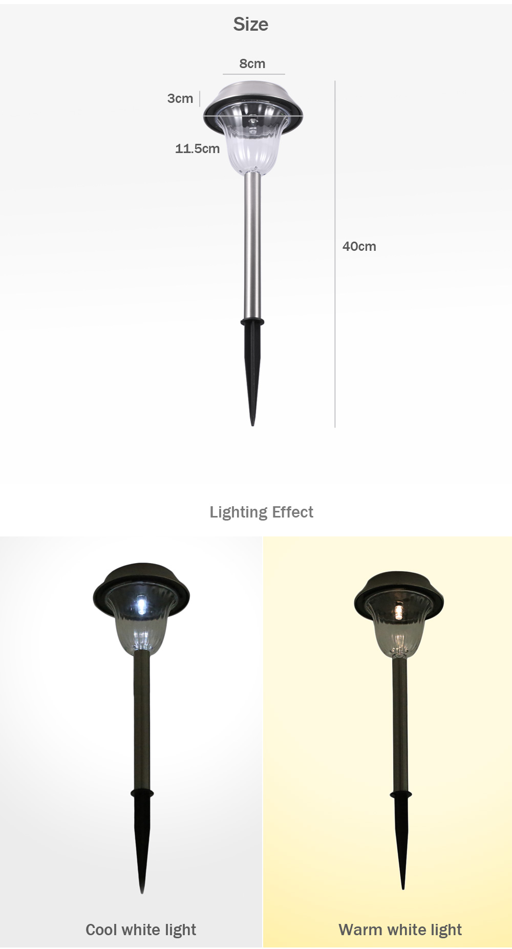 Outdoor 2PCS Solar Powered LED Lawn Light Rechargeable Landscape Lights Wall Security Lamp Outdoor 2PCS Solar Powered LED Lawn Light Rechargeable Landscape Lights Wall Security Lamp
