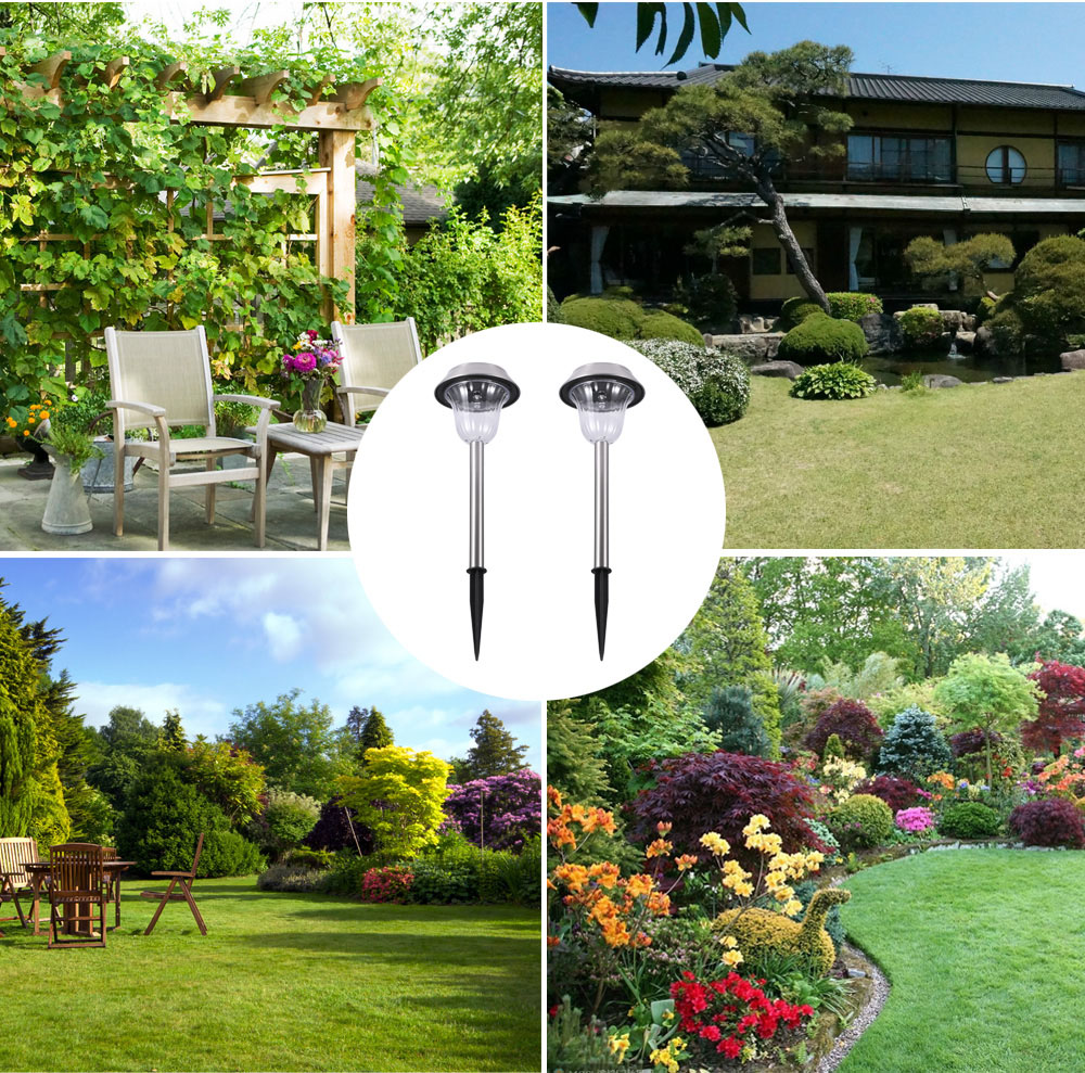 Outdoor 2PCS Solar Powered LED Lawn Light Rechargeable Landscape Lights Wall Security Lamp Outdoor 2PCS Solar Powered LED Lawn Light Rechargeable Landscape Lights Wall Security Lamp