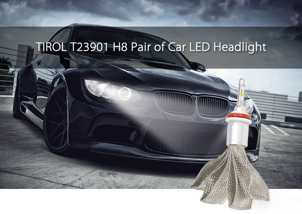 TIROL T23901 H8 40W 4800LM Pair of Car LED Headlight 6000K Auto Front Lamp