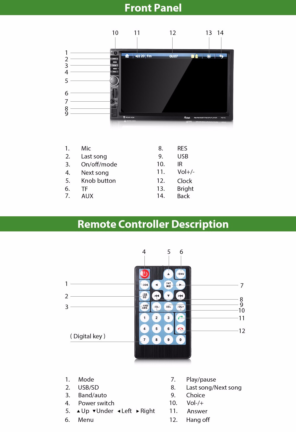 Rectangle 7021G 7 inch Bluetooth FM Radio GPS Car MP5 Player with European Map Rectangle 7021G 7 inch Bluetooth FM Radio GPS Car MP5 Player with European Map
