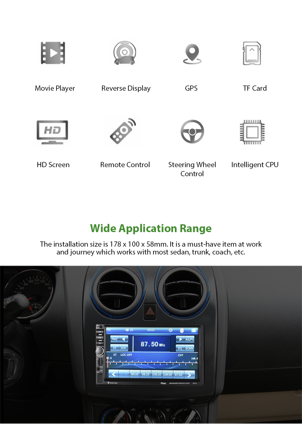 Rectangle 7021G 7 inch Bluetooth FM Radio GPS Car MP5 Player with European Map Rectangle 7021G 7 inch Bluetooth FM Radio GPS Car MP5 Player with European Map