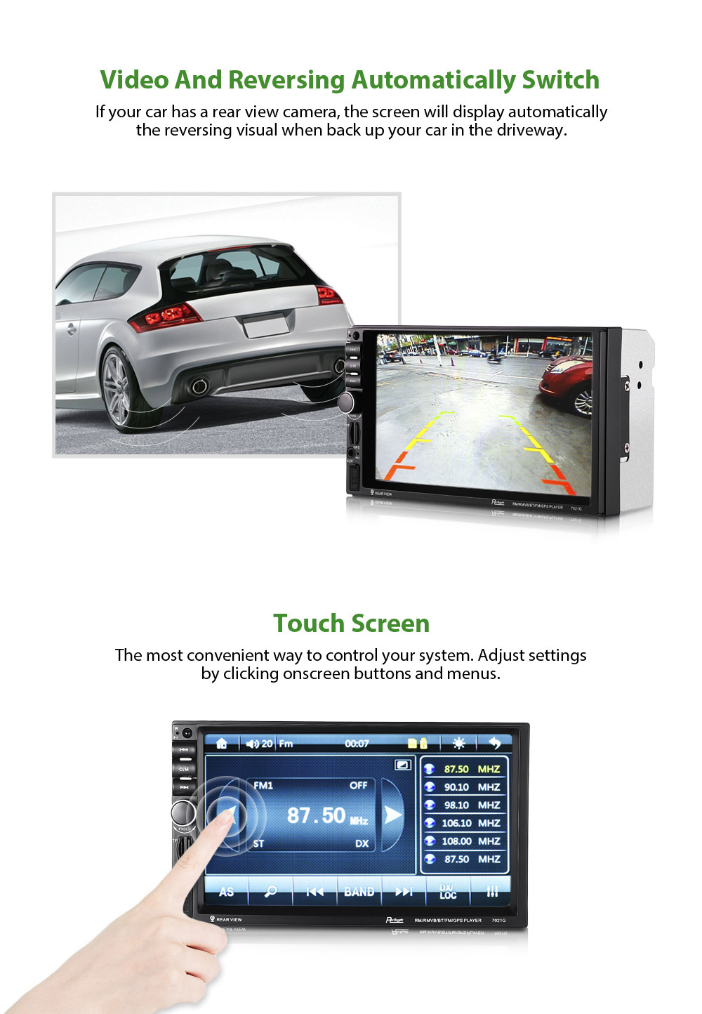 Rectangle 7021G 7 inch Bluetooth FM Radio GPS Car MP5 Player with European Map Rectangle 7021G 7 inch Bluetooth FM Radio GPS Car MP5 Player with European Map