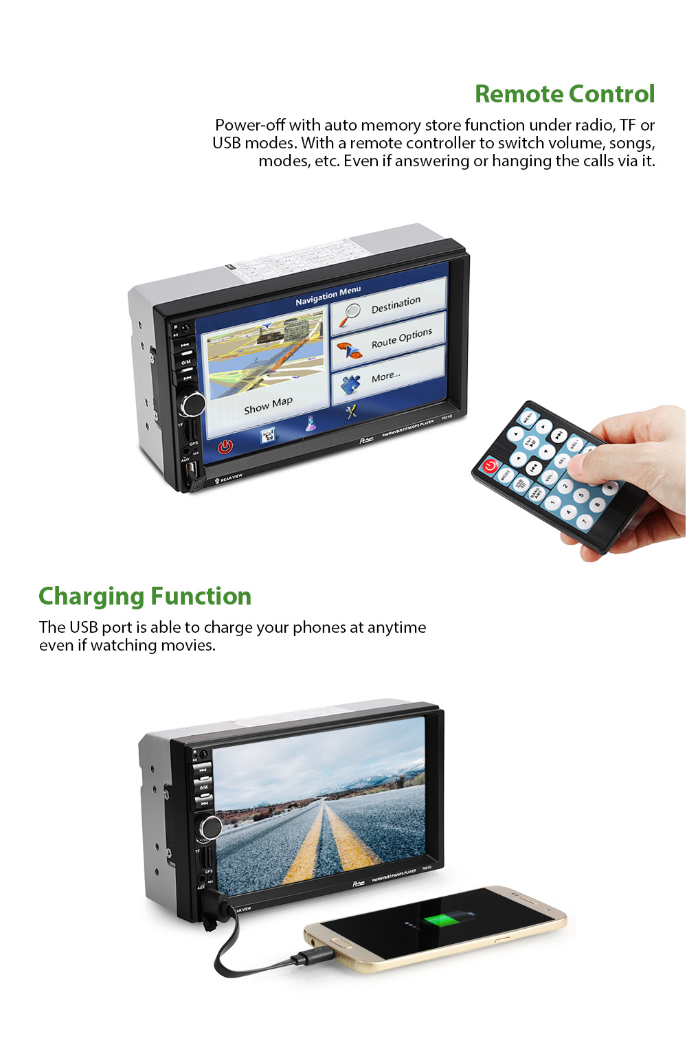 Rectangle 7021G 7 inch Bluetooth FM Radio GPS Car MP5 Player with European Map Rectangle 7021G 7 inch Bluetooth FM Radio GPS Car MP5 Player with European Map