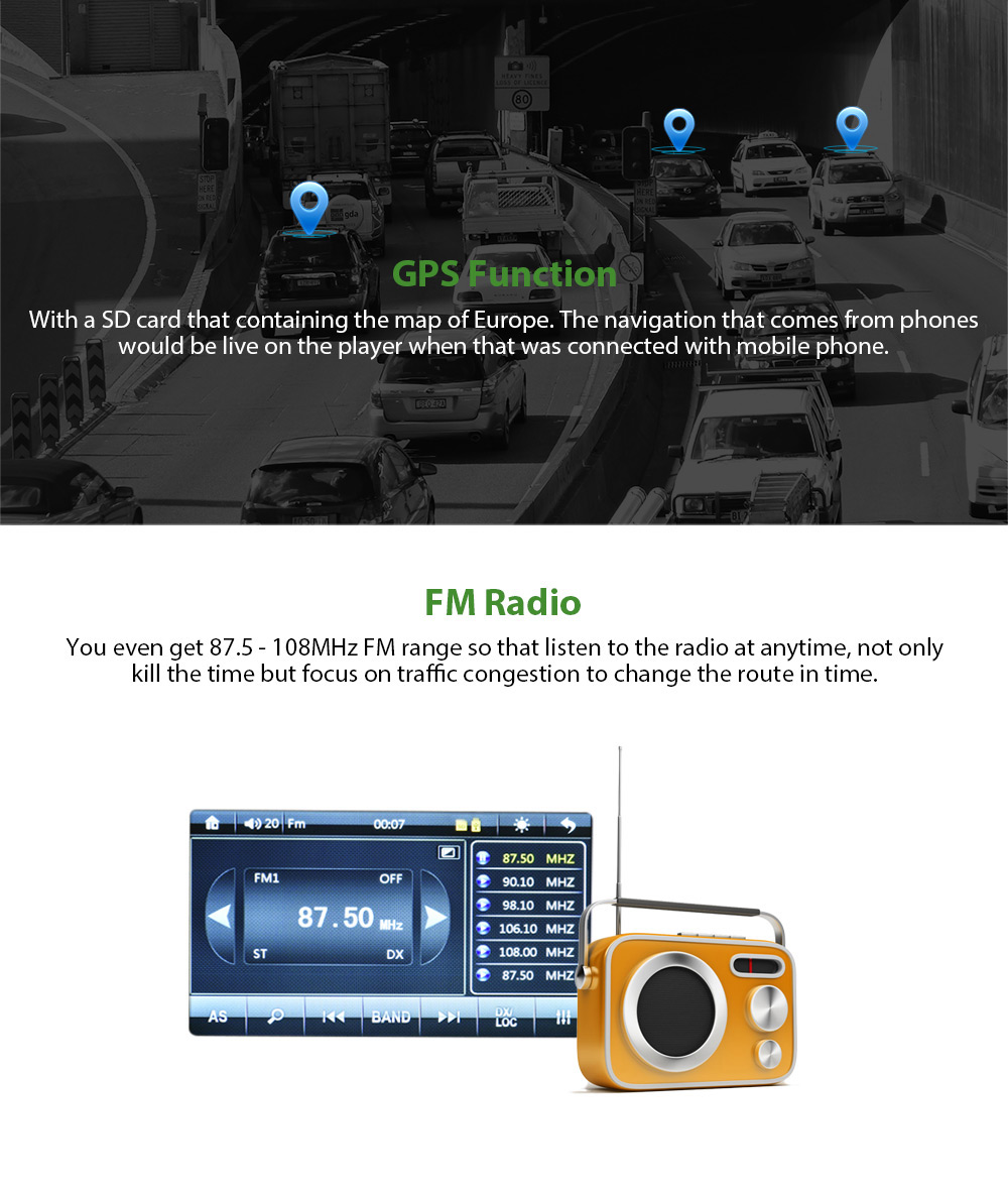 Rectangle 7021G 7 inch Bluetooth FM Radio GPS Car MP5 Player with European Map Rectangle 7021G 7 inch Bluetooth FM Radio GPS Car MP5 Player with European Map