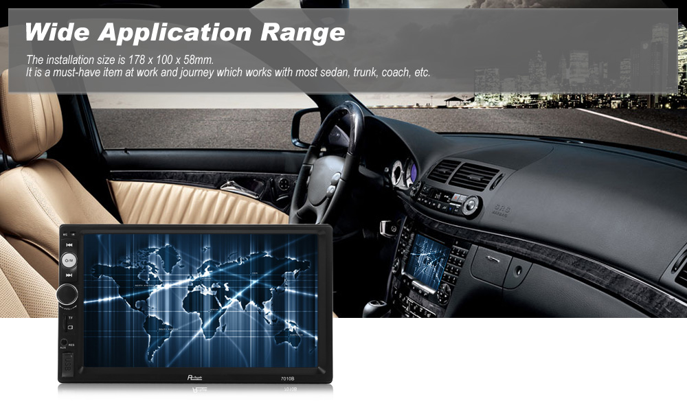 Rectangle 7010B 7 inch Bluetooth FM Radio Car MP5 Player with 720P Camera