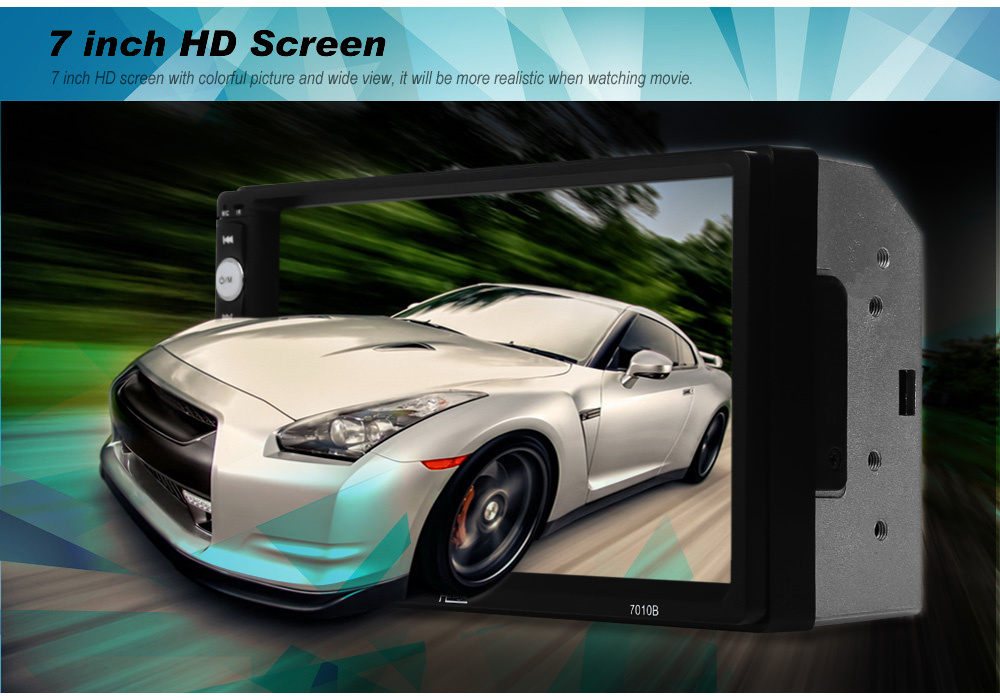 Rectangle 7010B 7 inch Bluetooth FM Radio Car MP5 Player with 720P Camera