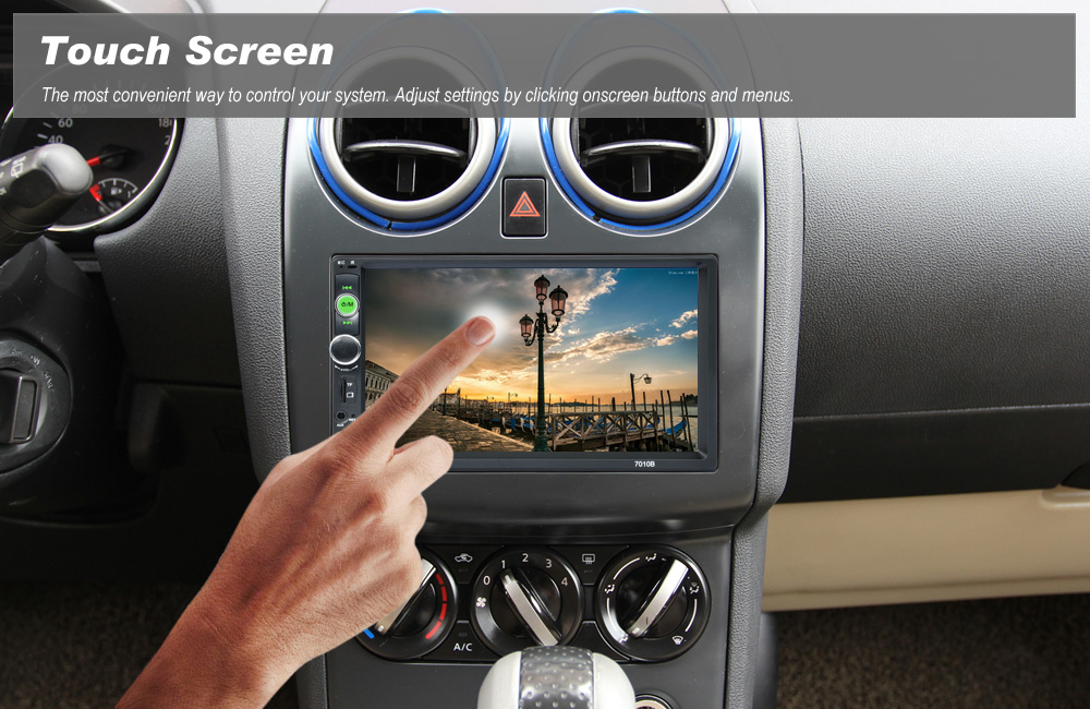 Rectangle 7010B 7 inch Bluetooth FM Radio Car MP5 Player with 720P Camera
