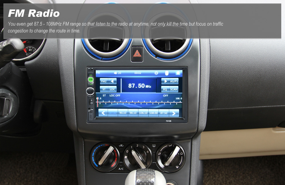 Rectangle 7010B 7 inch Bluetooth FM Radio Car MP5 Player with 720P Camera