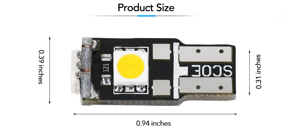 SCOE T10 3B 3SMD Car LED Bulbs Light Energy Saving Lamp