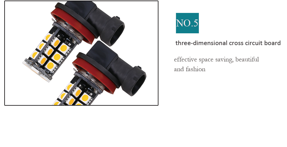 SCOE 2pcs H11 30SMD DC 12V Universal Car LED Fog Lamp Daytime Running Light