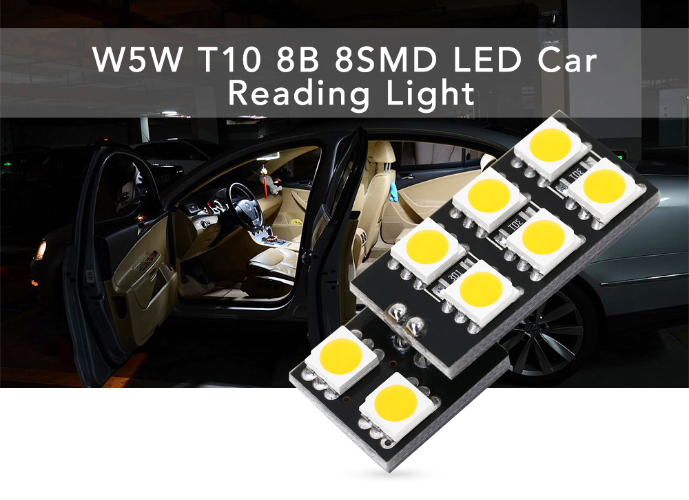 SCOE T10 8B 8SMD Car LED Light Energy-saving Reading Lamp