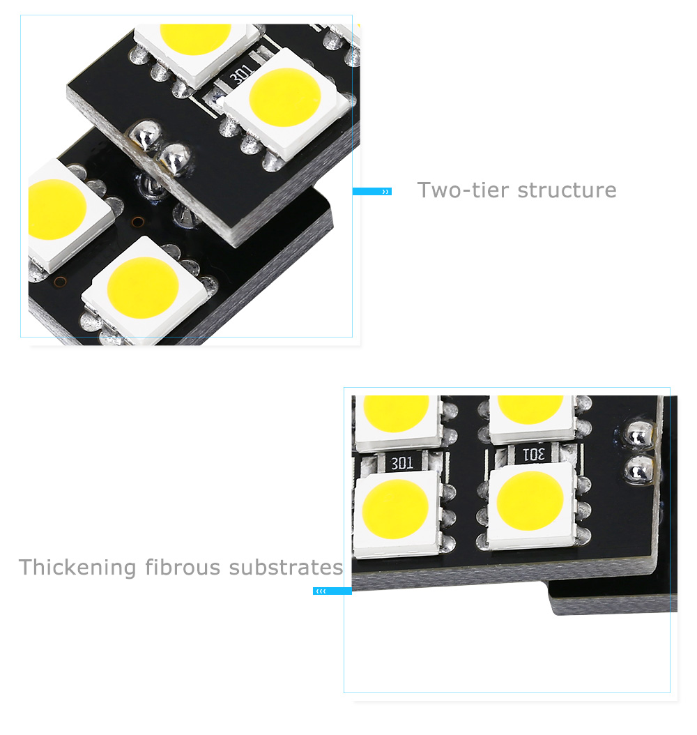 SCOE T10 8B 8SMD Car LED Light Energy-saving Reading Lamp