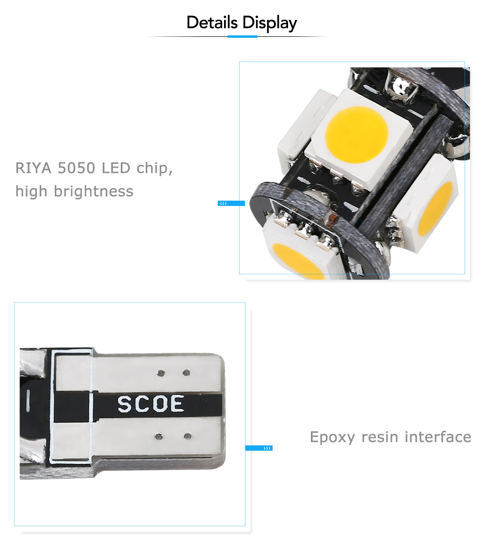SCOE T10 5B 5SMD Car LED Highlight Reading Lamp
