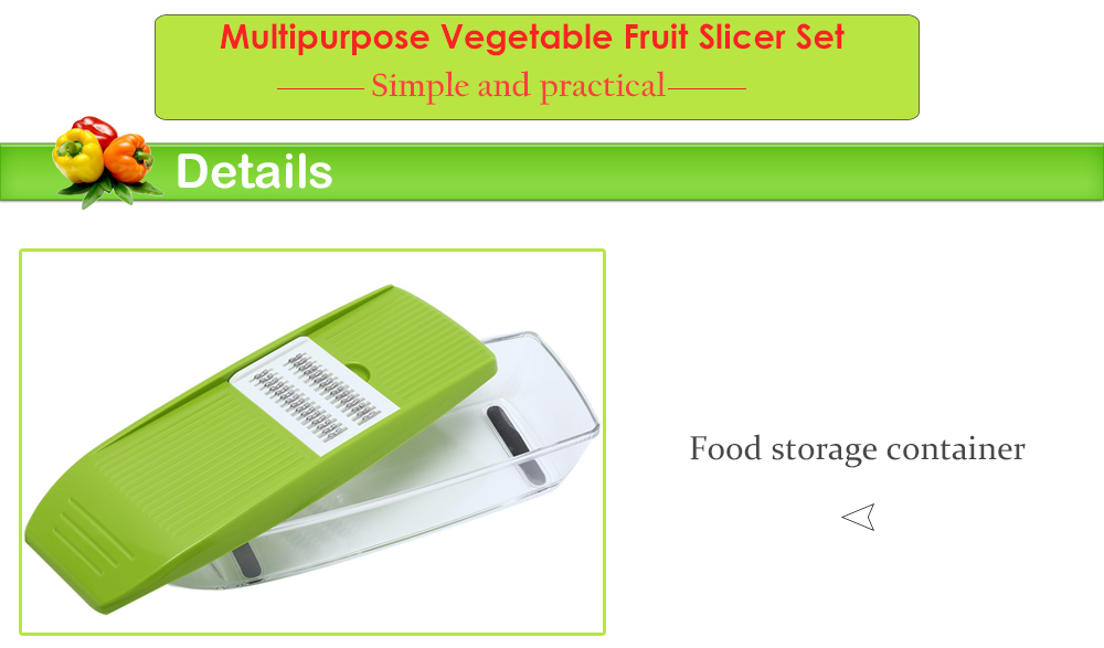 Keouke Multifunctional Vegetable Fruit Slicer Set Potato Shredder with Storage Container Kitchen Accessories
