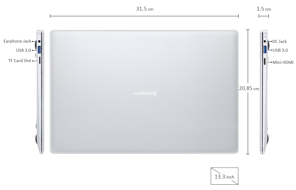Jumper EZBOOK 3 PRO 13.3 inch Notebook Windows 10 Home Intel Apollo Lake N3450 Quad Core 1.1GHz 6GB RAM 64GB eMMC HDMI Bluetooth 4.0 Jumper EZBOOK 3 PRO 13.3 inch Notebook Windows 10 Home Intel Apollo Lake N3450 Quad Core 1.1GHz 6GB RAM 64GB eMMC HDMI Bluetooth 4.0