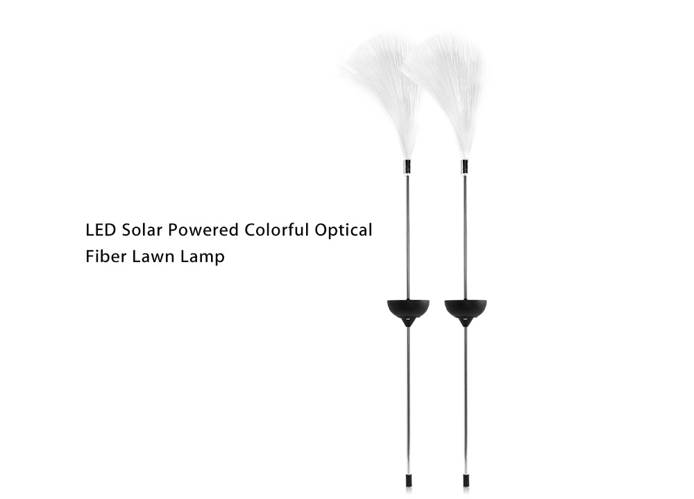2PCS LED Solar Powered Colorful Optical Fiber Courtyard Lamp 2PCS LED Solar Powered Colorful Optical Fiber Courtyard Lamp