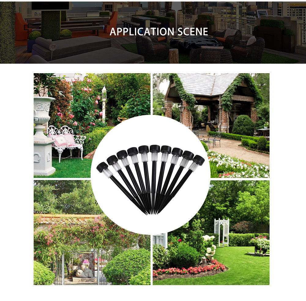 Outdoor Waterproof 10PCS Solar Powered LED Lawn Lamp Outdoor Waterproof 10PCS Solar Powered LED Lawn Lamp