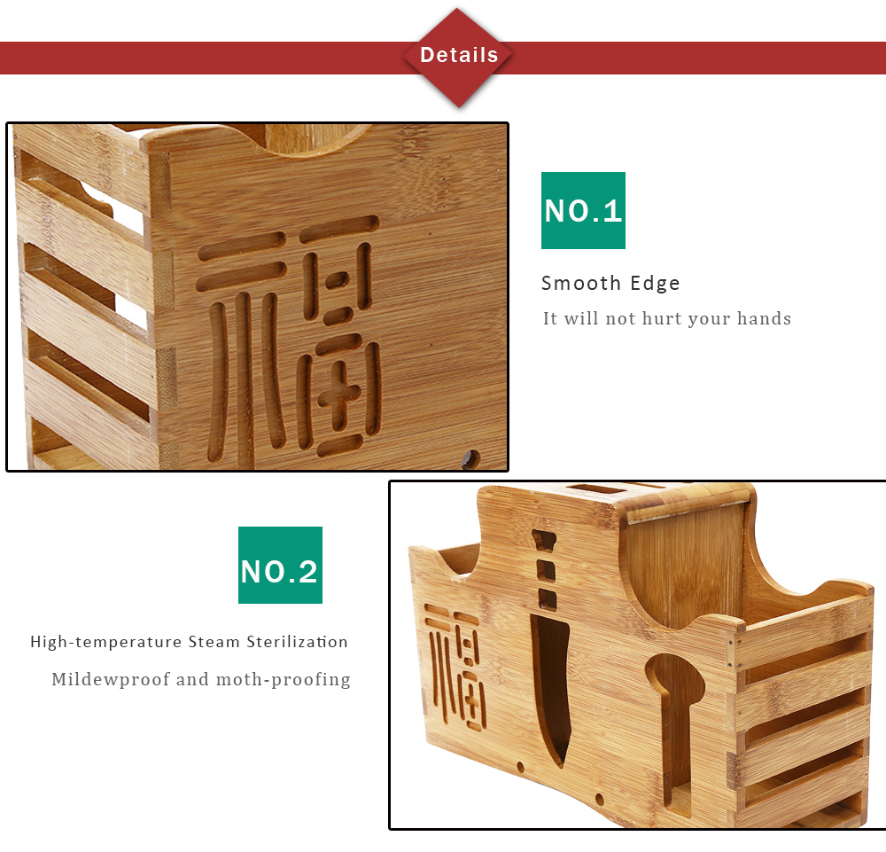 CYYC Multi-purpose Bamboo Tool Holder Knife Rack Kitchen Accessory