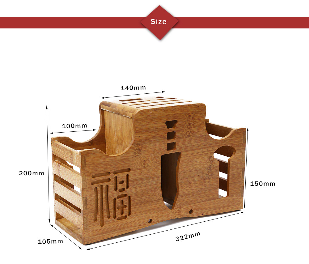 CYYC Multi-purpose Bamboo Tool Holder Knife Rack Kitchen Accessory