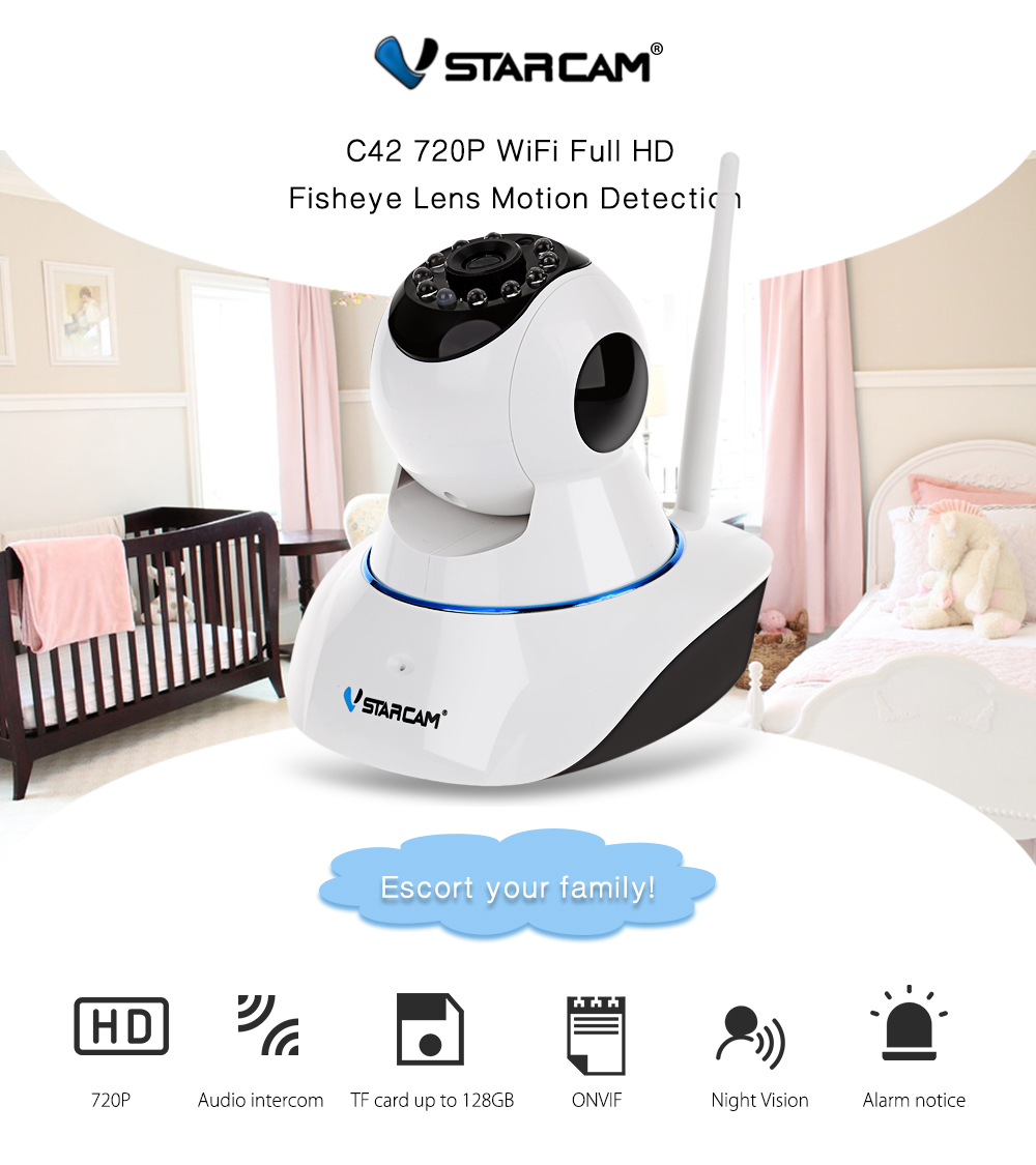 Vstarcam C25 720P HD Panoramic IP Camera IR-cut Motion Detection